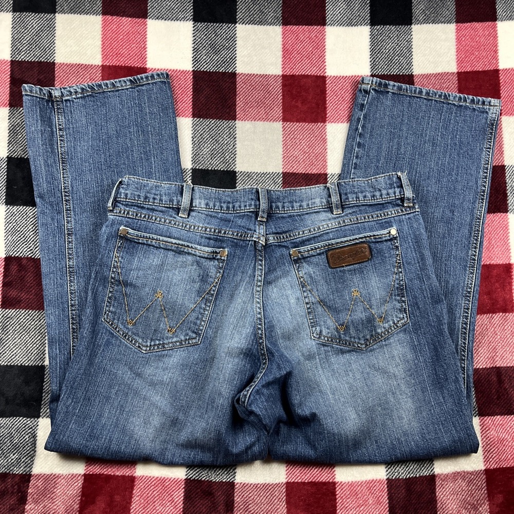 Wrangler Retro Jeans Mens 38x32(31") Relaxed Boot Western Rodeo Dark Wash - Picture 2 of 12